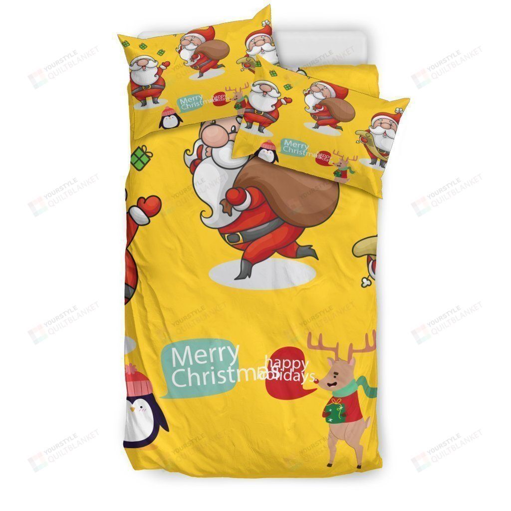 Merry Christmas Santa Claus Bedding Set Bed Sheets Spread Comforter Duvet Cover Bedding Sets