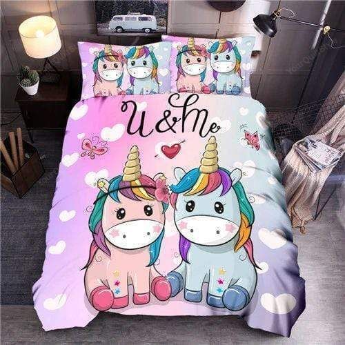 Cartoon Unicorn  Printed Duvet Cover Bedding Set