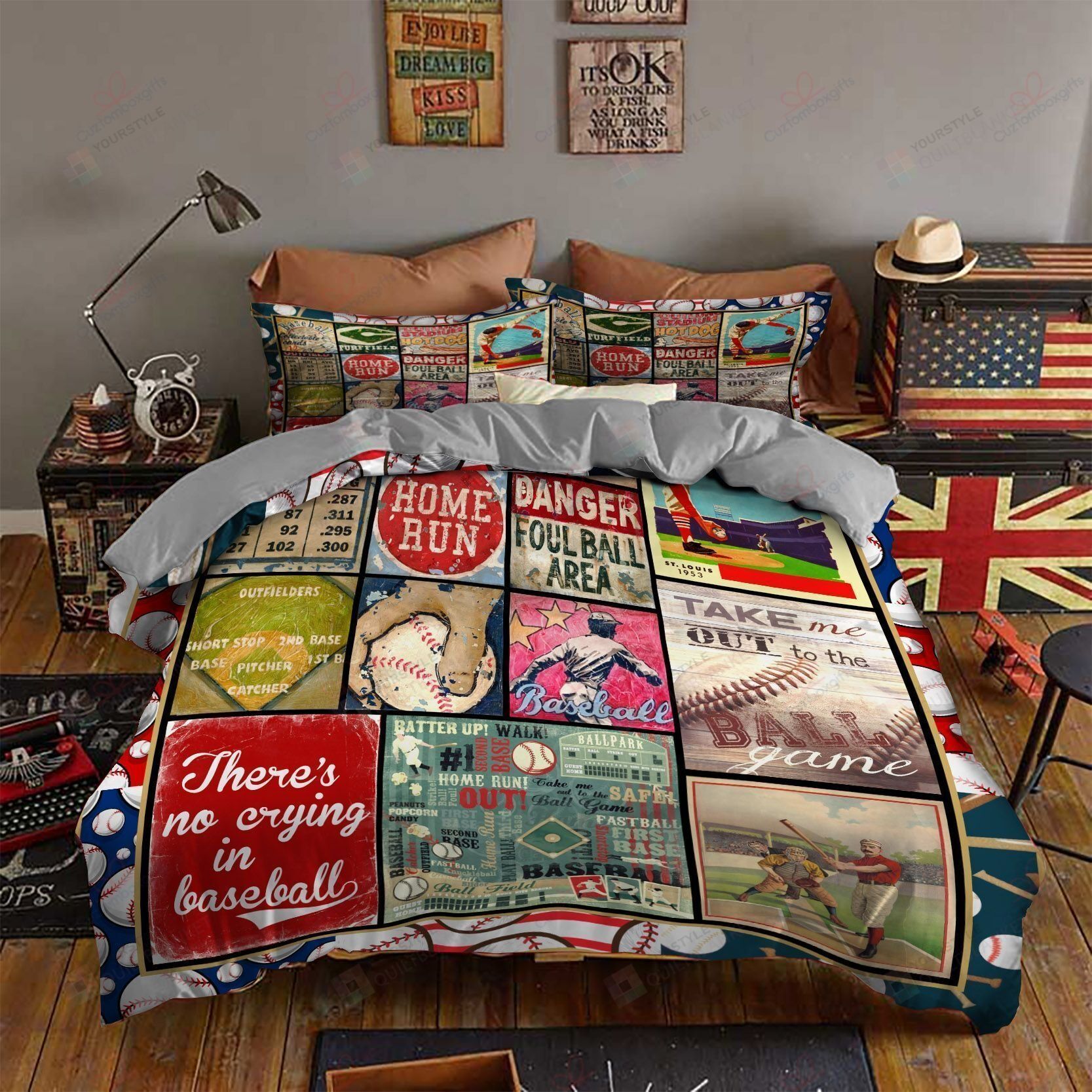 Baseball Take Me Out To The Ball Game Bedding Set