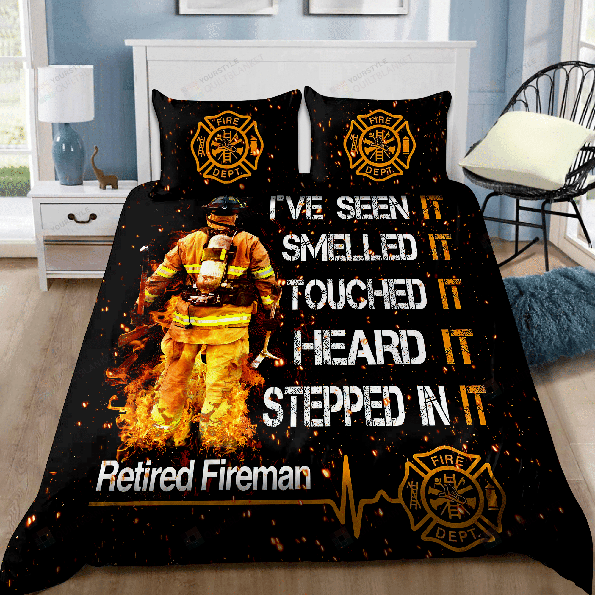 Firefighter Retired Fireman Bedding Set Bed Sheets Spread Comforter Duvet Cover Bedding Sets