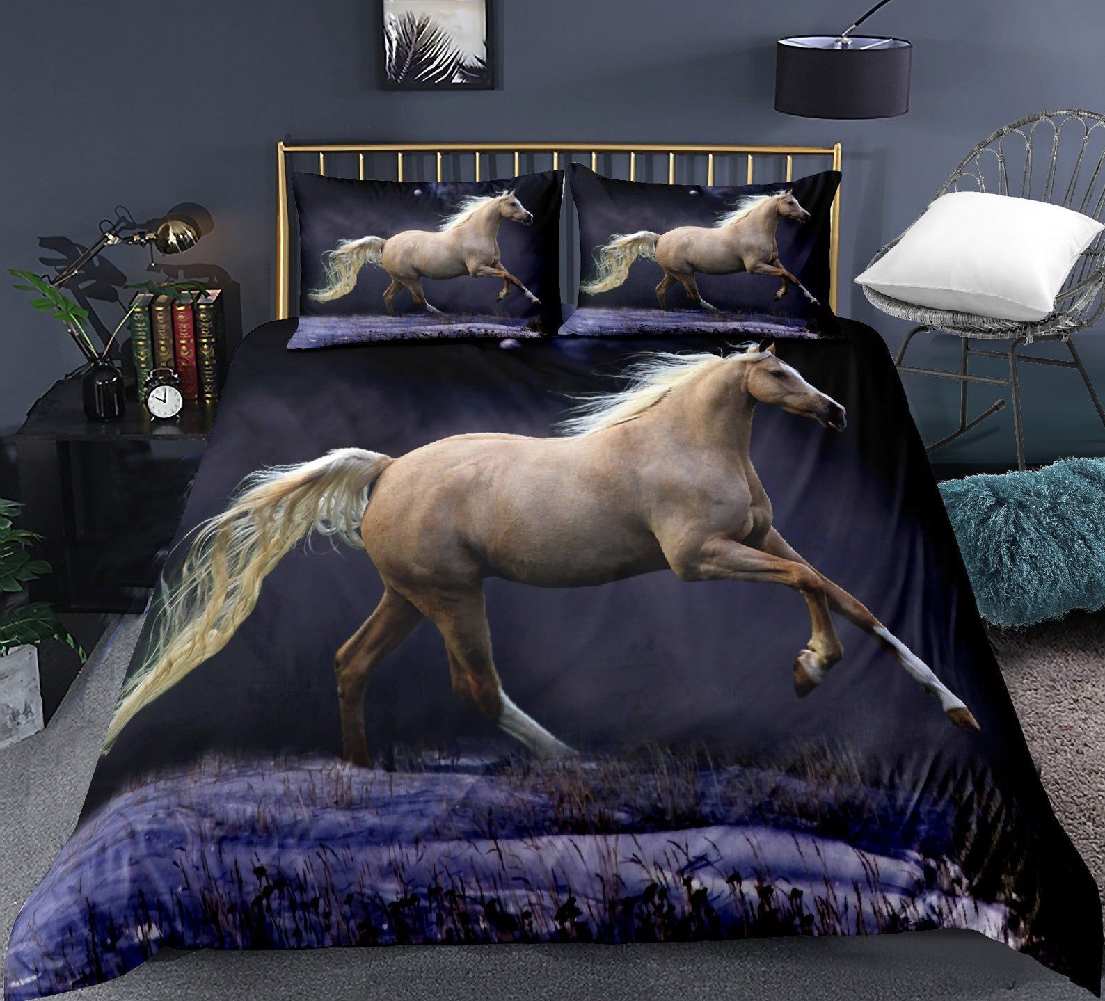 Horse Bedding Set Bed Sheets Spread Comforter Duvet Cover Bedding Sets