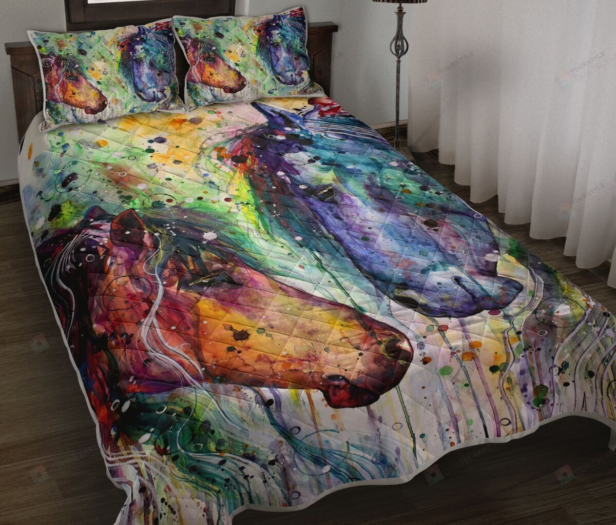 Horse - Beautiful Couple Painting Quilt Bedding Set