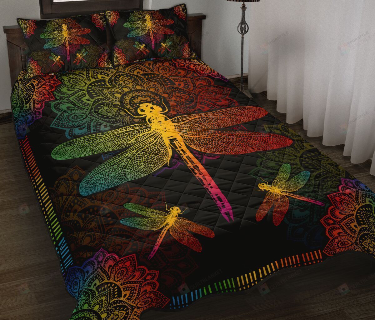 Mandala Dragonfly Quilt Bedding Set