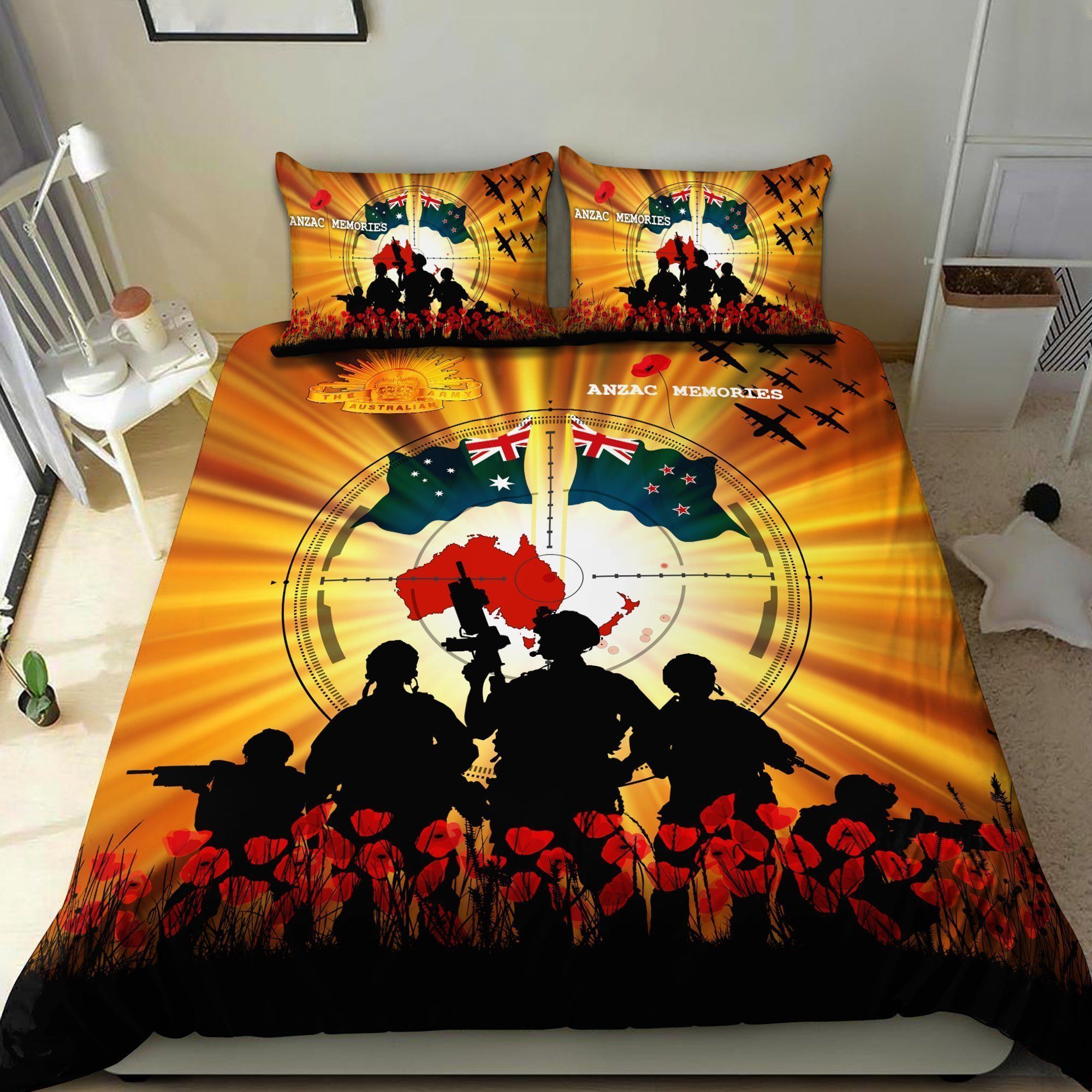 Anzac Day Anzac Memories Bedding Set Bed Sheets Spread Comforter Duvet Cover Bedding Sets