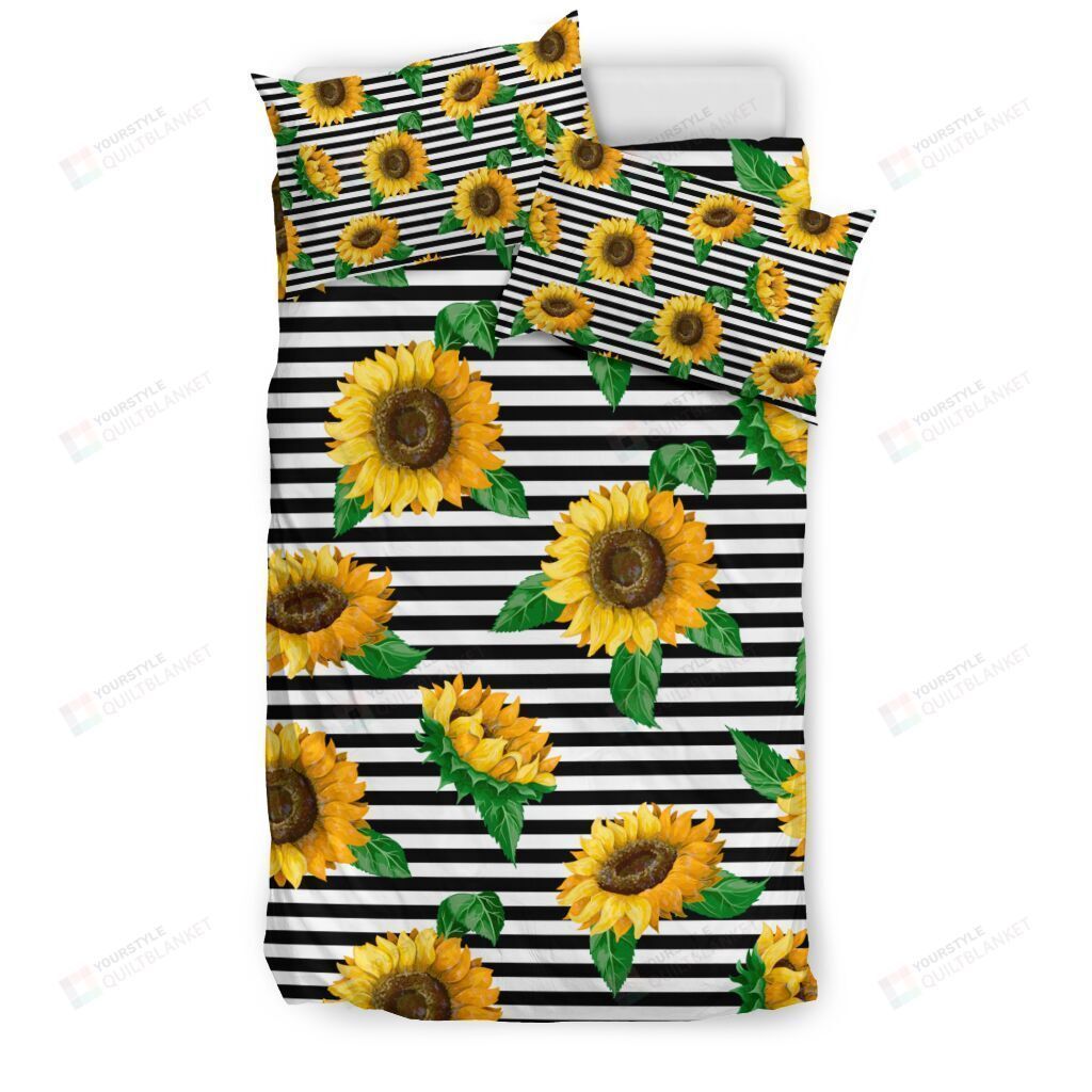 Sunflower Black And White Plaid Bedding Set Cotton Bed Sheets Spread Comforter Duvet Cover Bedding Sets