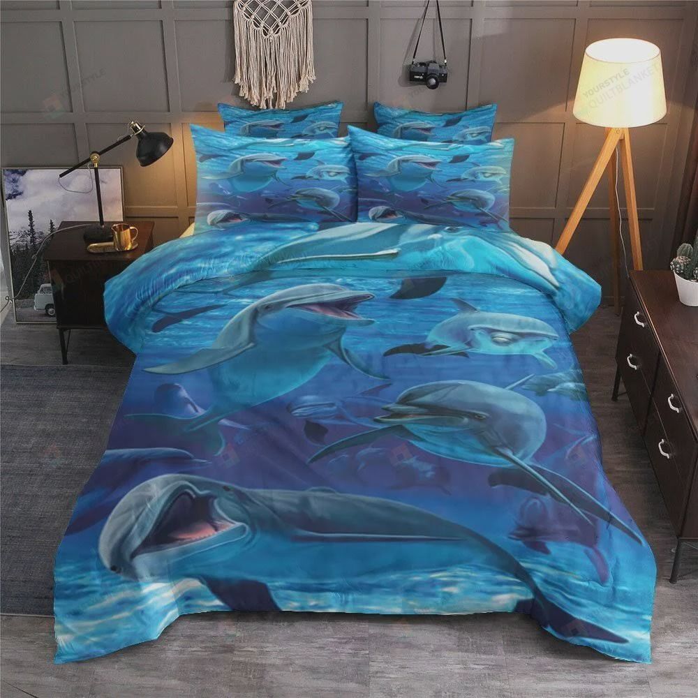 Dolphin Cotton Bed Sheets Spread Comforter Duvet Cover Bedding Sets