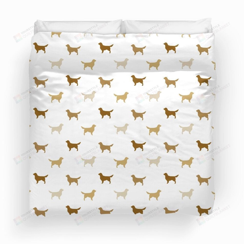 Golden Retriever Silhouette Duvet Cover Bedding Set