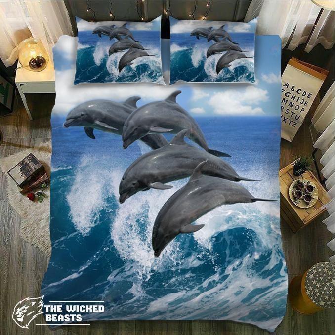 Dolphins Bed Sheets Duvet Cover Bedding Set