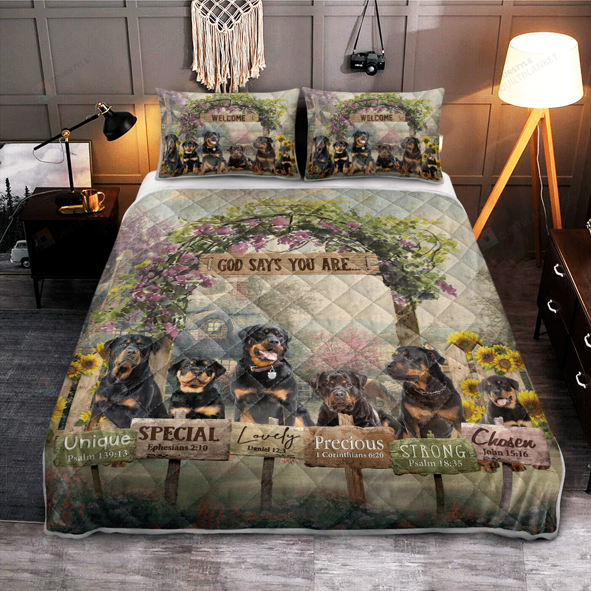 Rottweiler Quilt Bedding Set