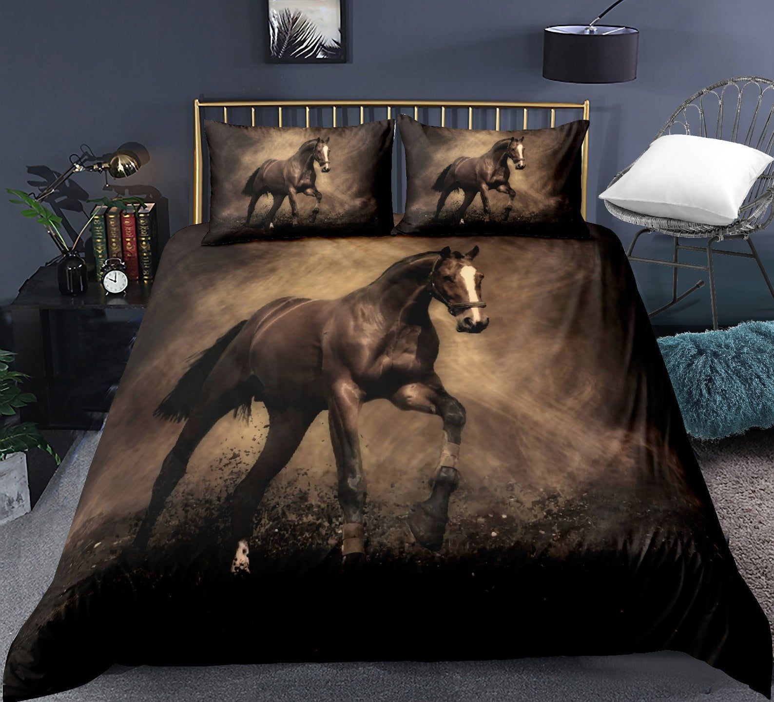 Horse Bedding Set Bed Sheets Spread Comforter Duvet Cover Bedding Sets