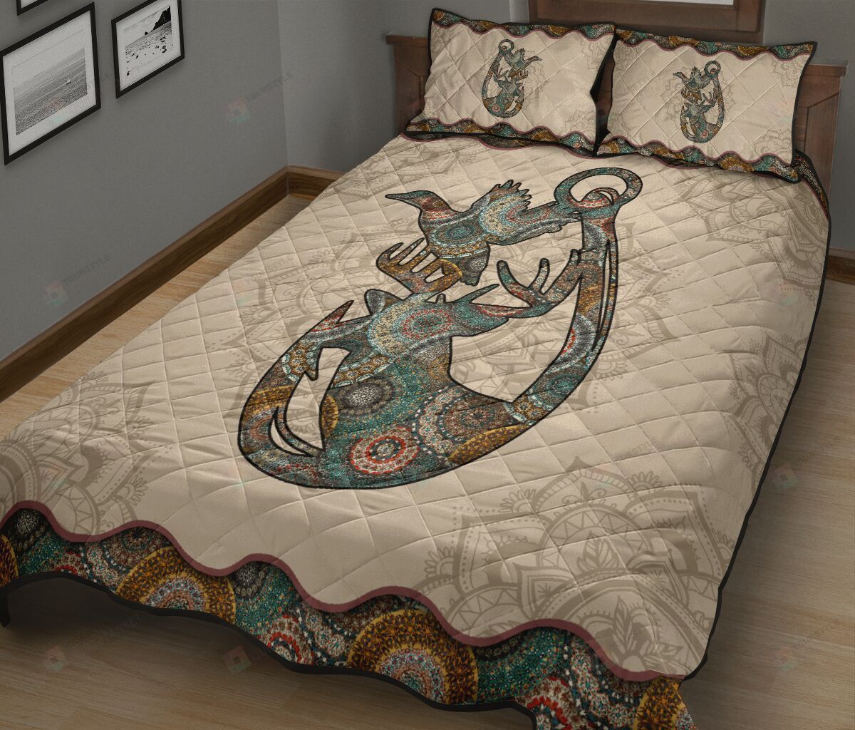 Hunting Mandala Quilt Bedding Set
