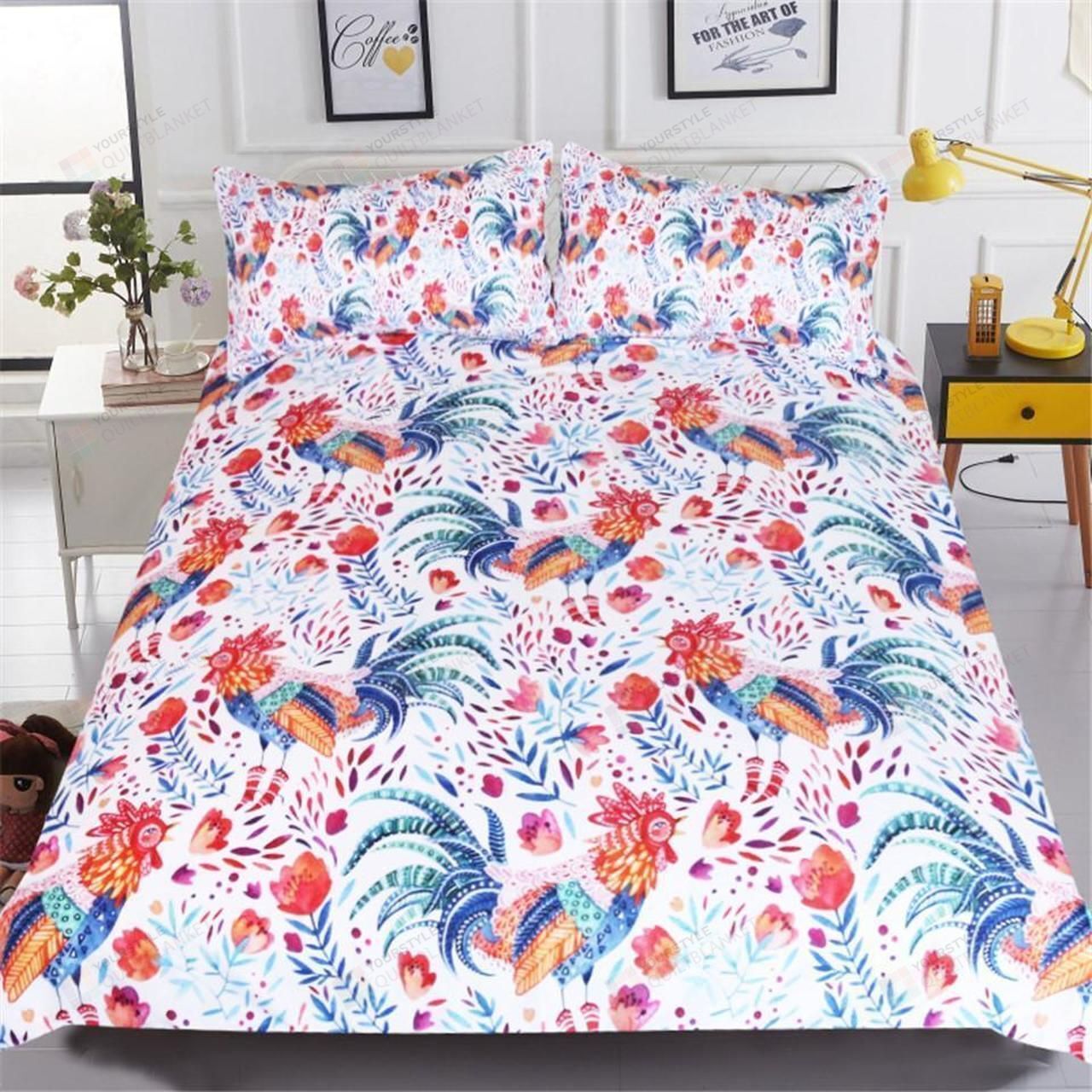 Cartoon Rooster 3d Duvet Cover Bedding Set