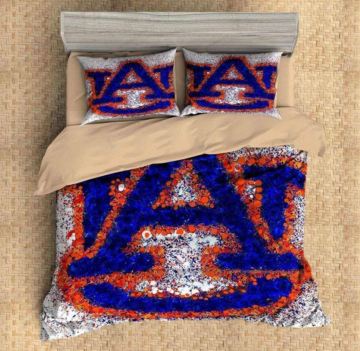 3d Auburn Tigers Duvet Cover Bedding Set