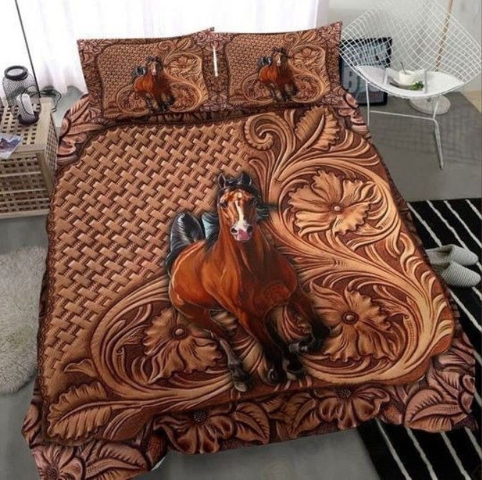 Horse Bedding Set Bed Sheets Spread Comforter Duvet Cover Bedding Sets