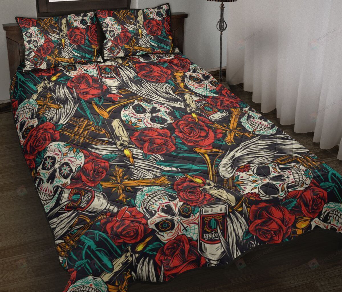 Skull Quilt Bedding Set