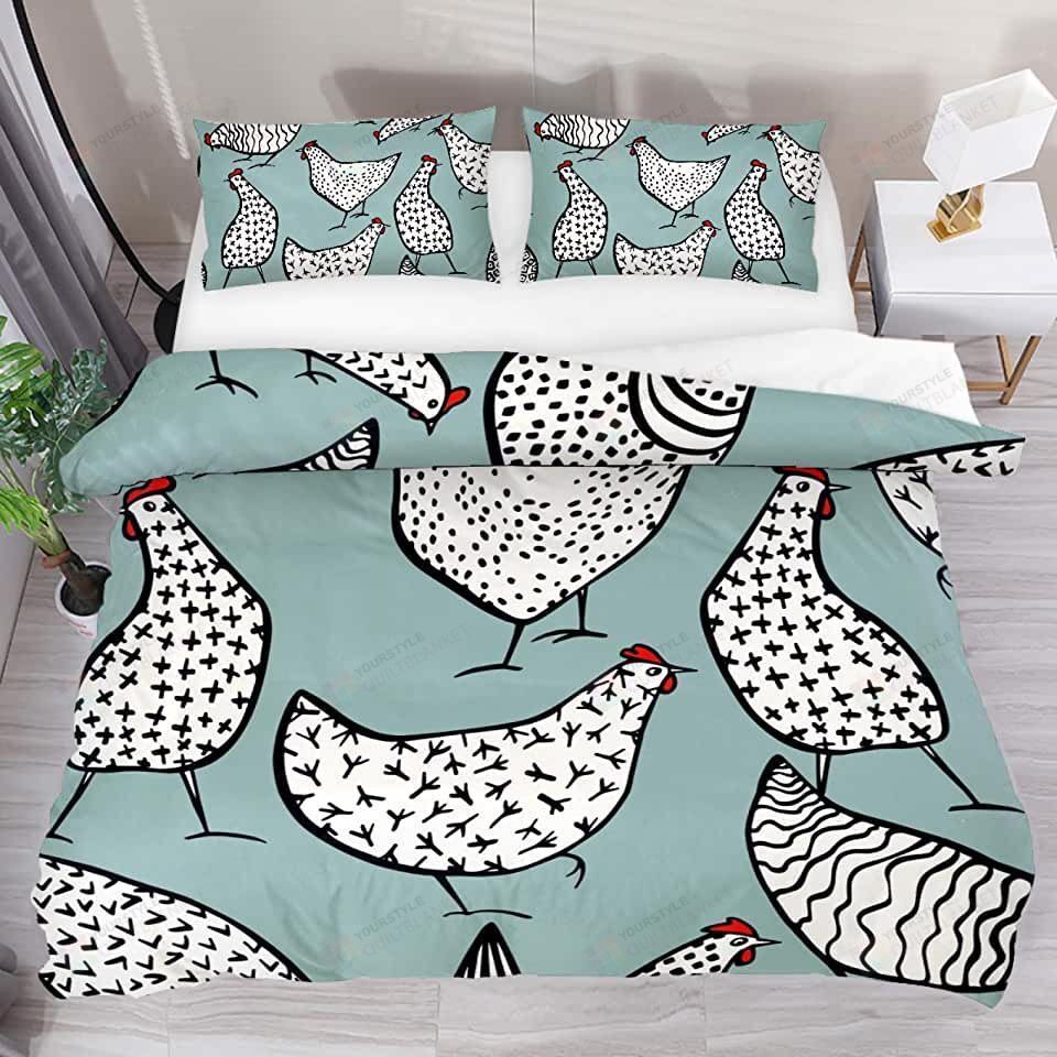 Chickens Pattern Bedding Set Bed Sheets Spread Comforter Duvet Cover Bedding Sets