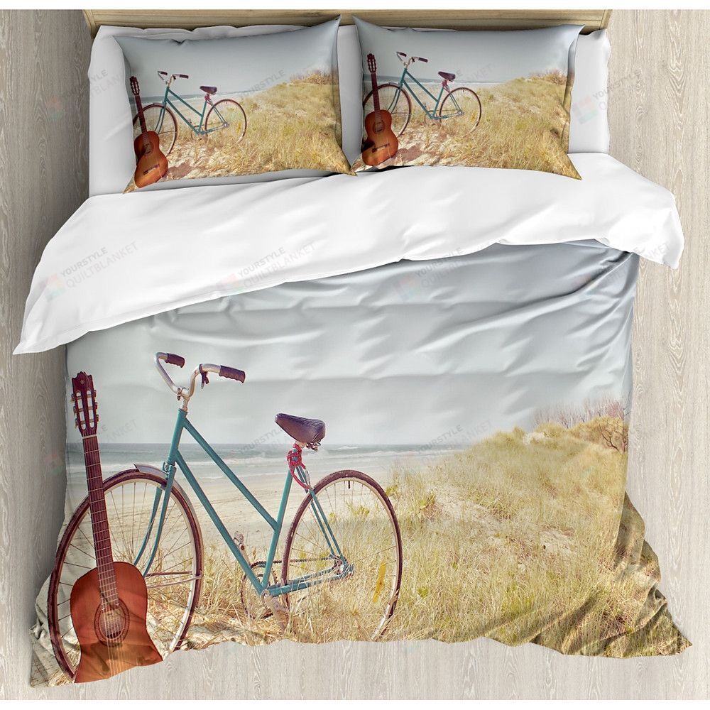 Bicycle And Guitar Bedding Set Bed Sheets Spread Comforter Duvet Cover Bedding Sets