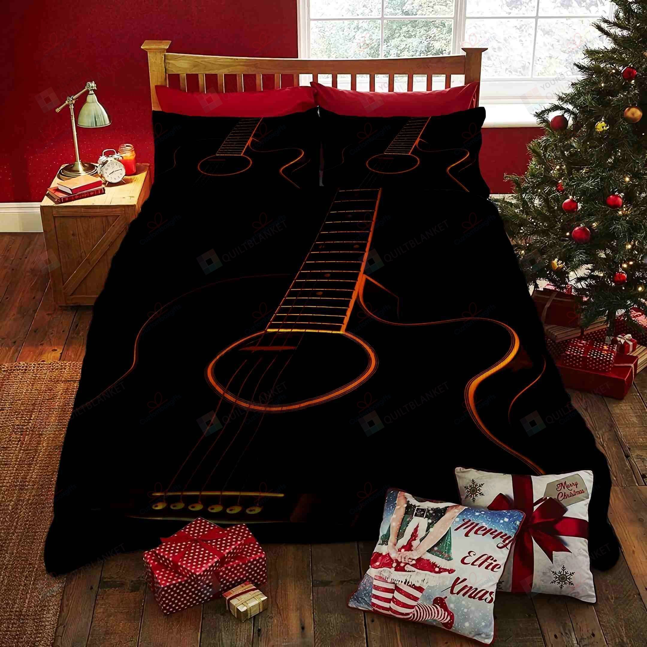 Black Guitar Bedding Set Bed Sheets Spread Comforter Duvet Cover Bedding Sets