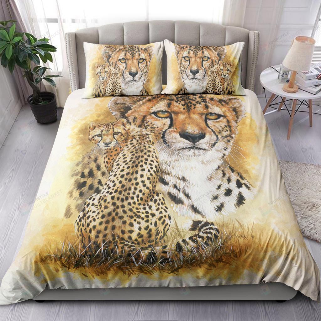 Cheetah Bedding Set Bed Sheets Spread Comforter Duvet Cover Bedding Sets