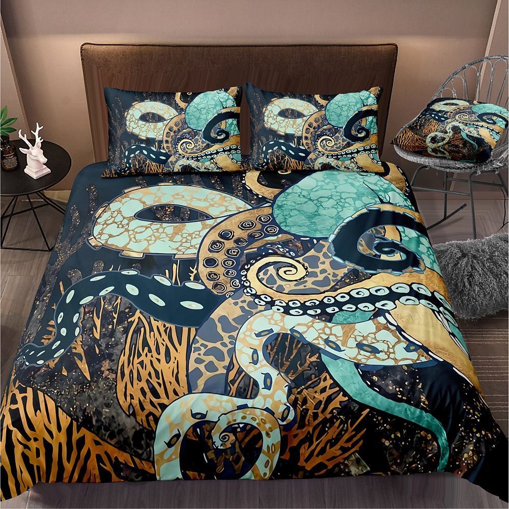 Octopus Bedding Set Bed Sheets Spread Comforter Duvet Cover Bedding Sets