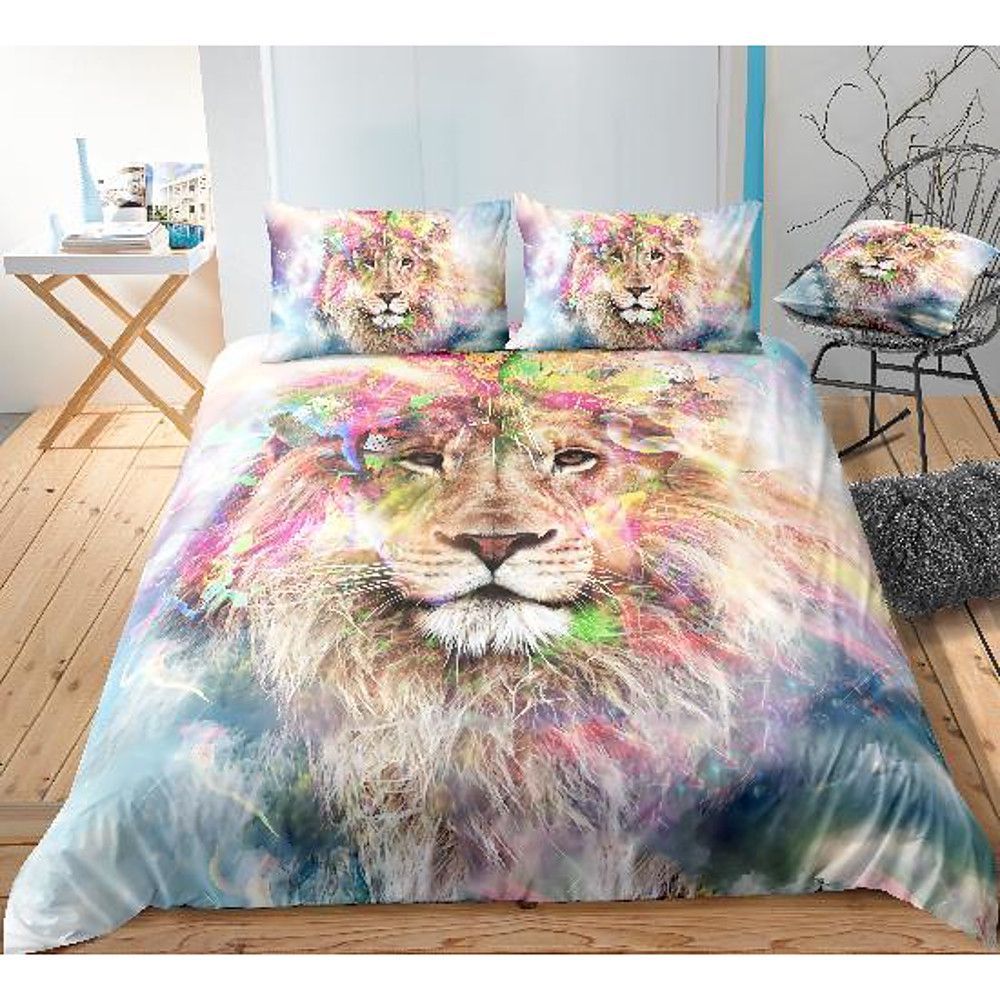 Lion Bedding Set Cotton Bed Sheets Spread Comforter Duvet Cover Bedding Sets