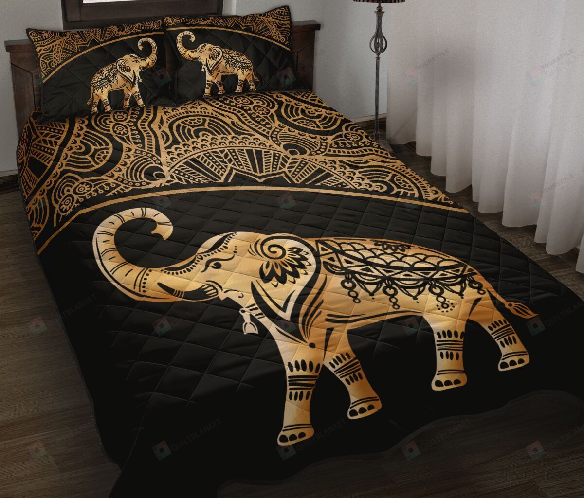 Elephant Mandala Quilt Bedding Set