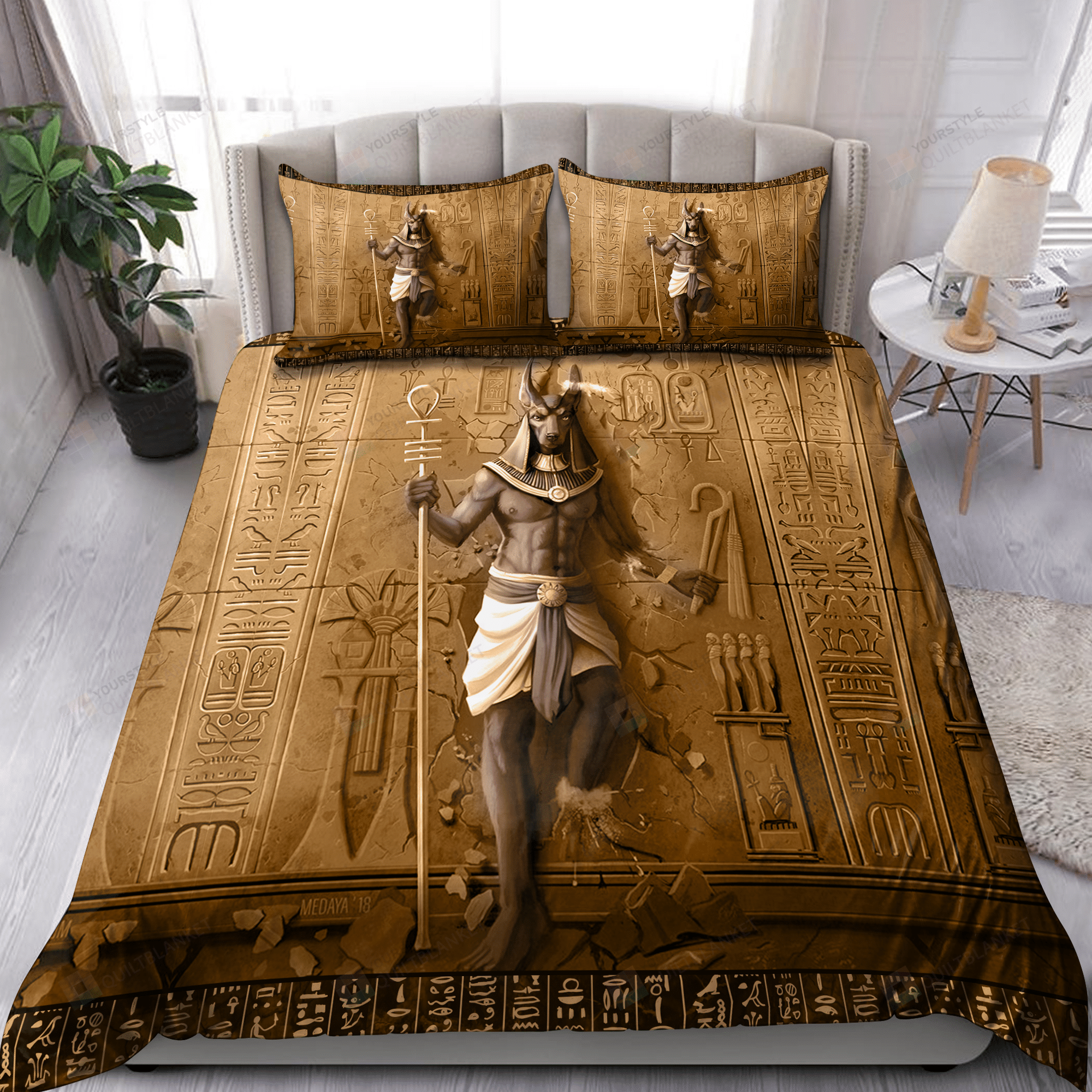 Anubis Ancient Egyptian Mythology Culture 3d Design Bedding Set Bed Sheets Spread Comforter Duvet Cover Bedding Sets