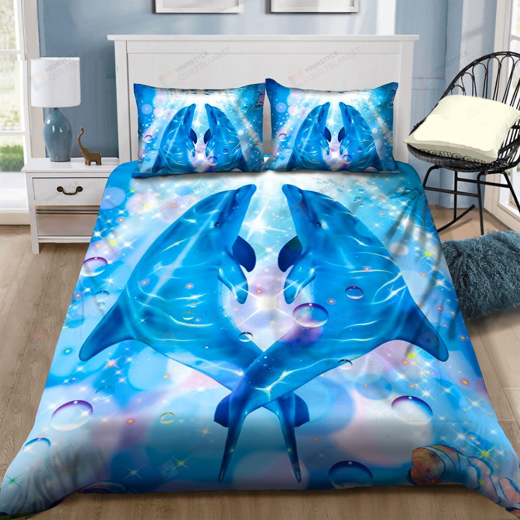 Dolphin Cotton Bed Sheets Spread Comforter Duvet Cover Bedding Sets