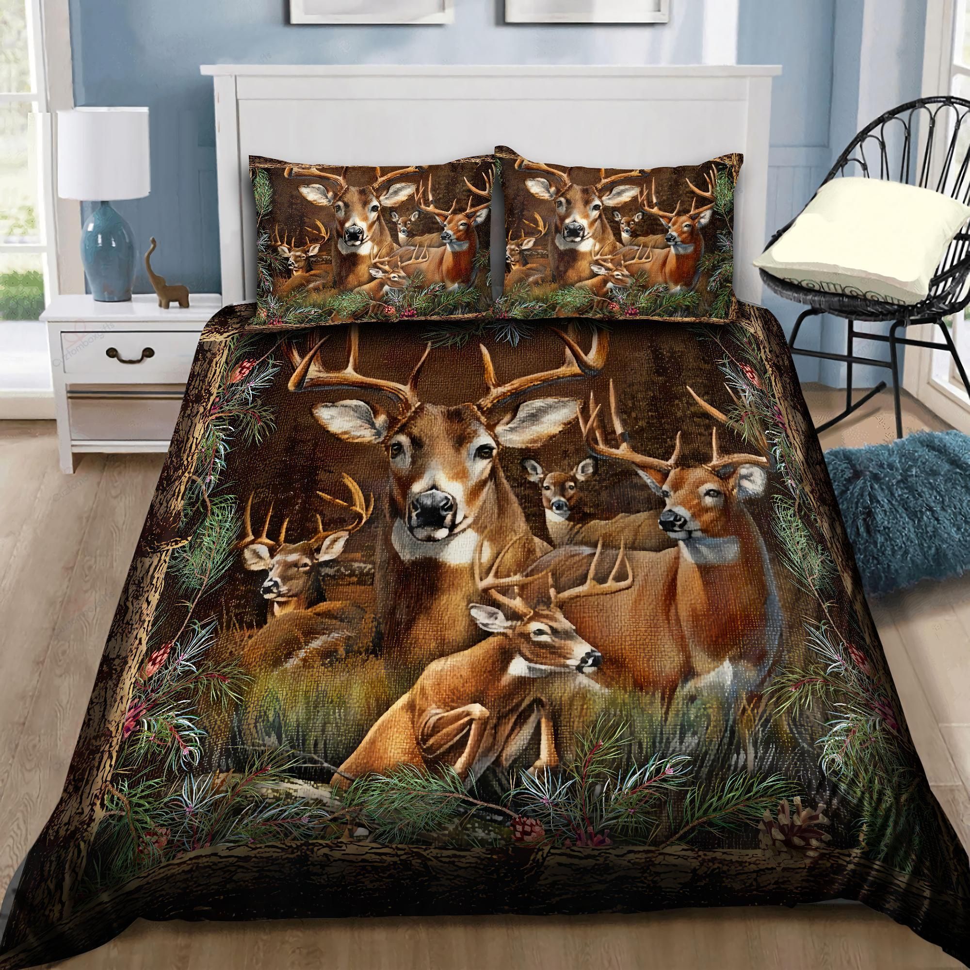 Deer Bedding Set Bed Sheets Spread Comforter Duvet Cover Bedding Sets