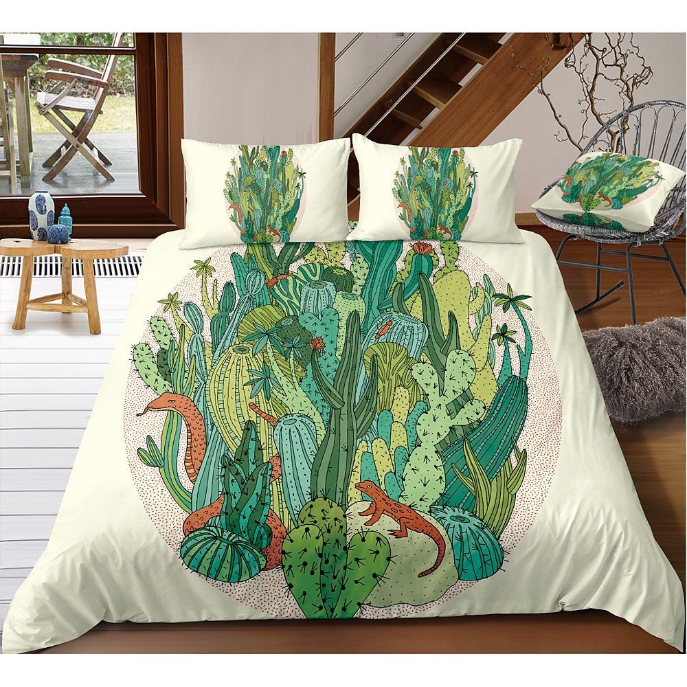 Cactus Bedding Set Bed Sheets Spread Comforter Duvet Cover Bedding Sets