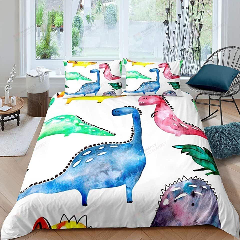 Cute Dinosaur Painting Bed Sheets Duvet Cover Bedding Sets