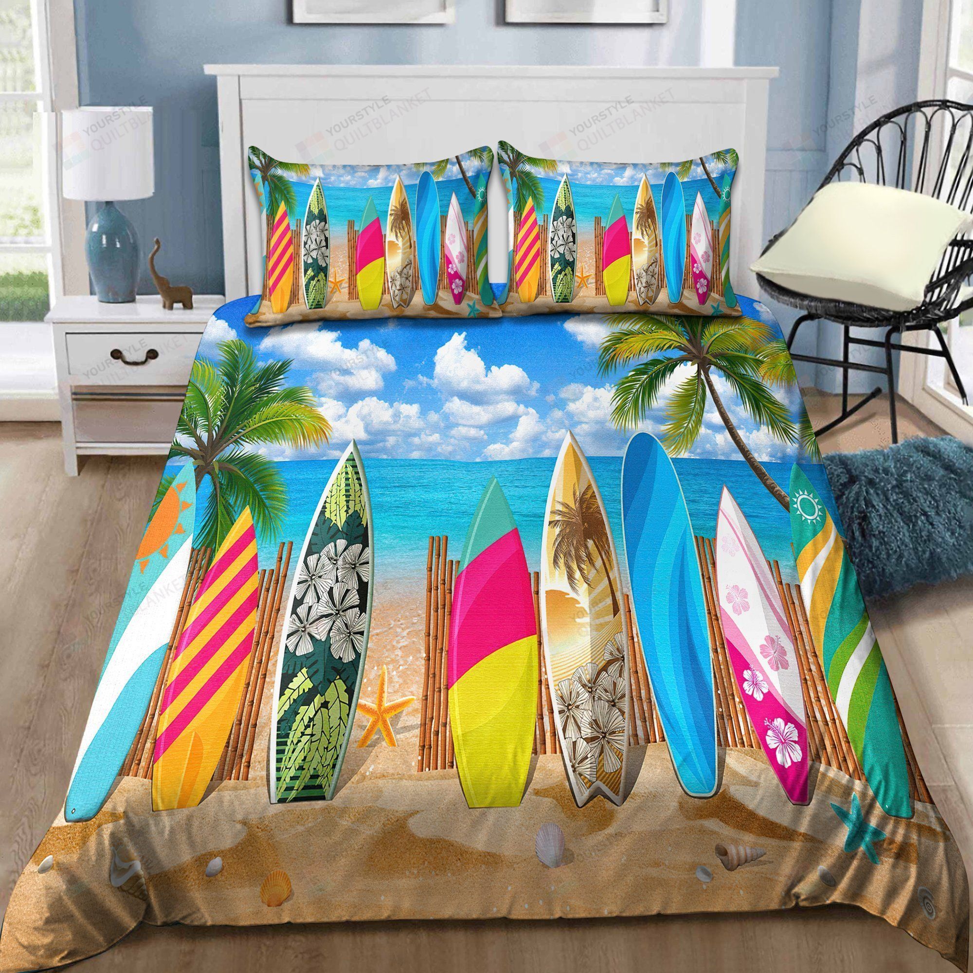 Surfboard Bedding Set Bed Sheets Spread Comforter Duvet Cover Bedding Sets