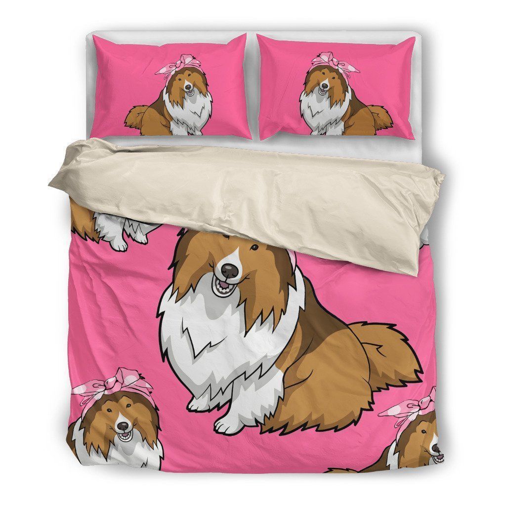 Sheltie Cotton Bed Sheets Spread Comforter Duvet Cover Bedding Sets