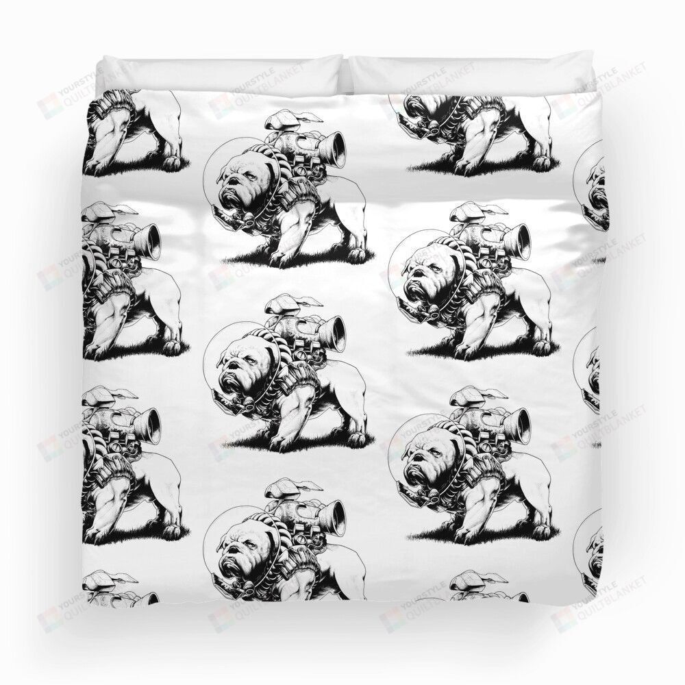 Jetpack Dog Bulldog Duvet Cover Bedding Set