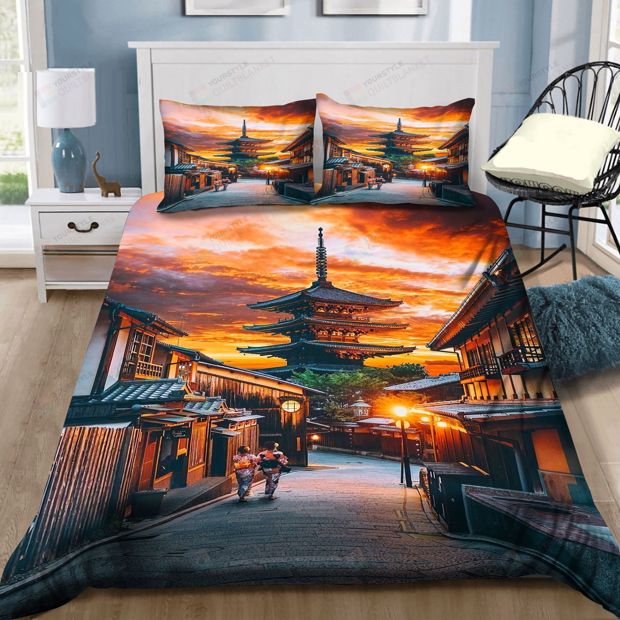 Kyoto Japan Street Bedding Set Bed Sheets Spread Comforter Duvet Cover Bedding Sets
