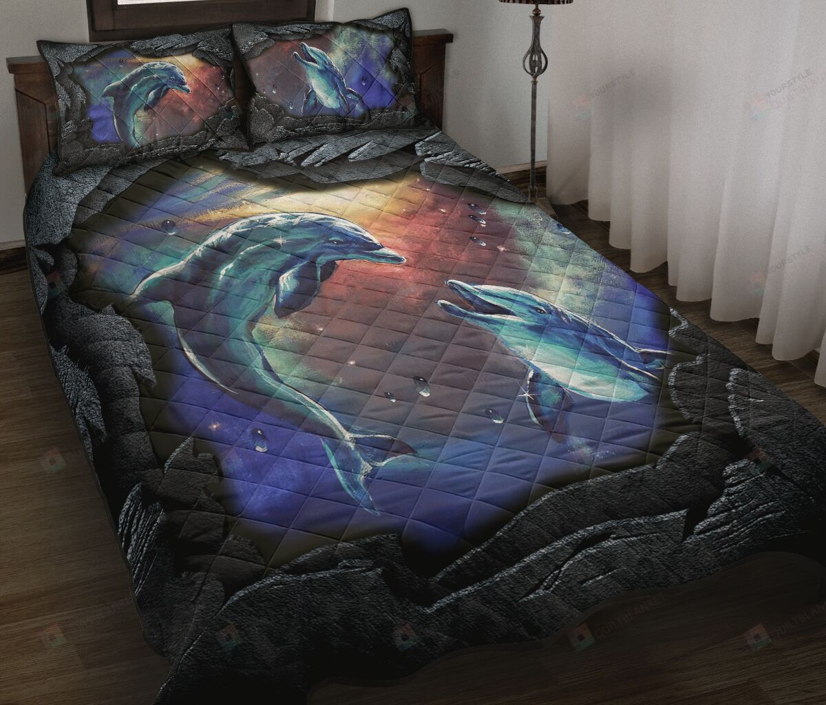 Dolphin Art Quilt Bedding Set