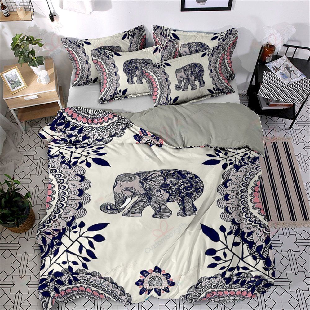 Elephants Cotton Bed Sheets Spread Comforter Duvet Cover Bedding Sets