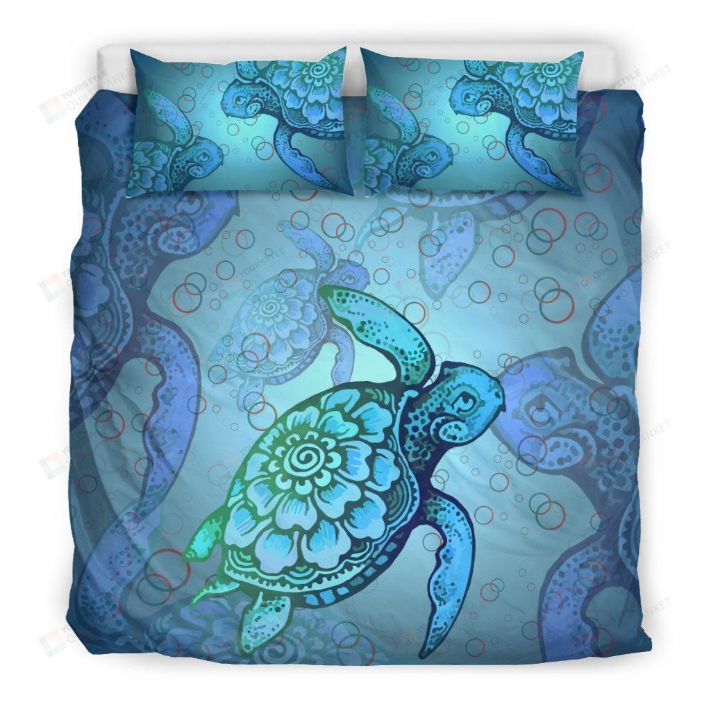 Turtle Cotton Bed Sheets Spread Comforter Duvet Cover Bedding Sets