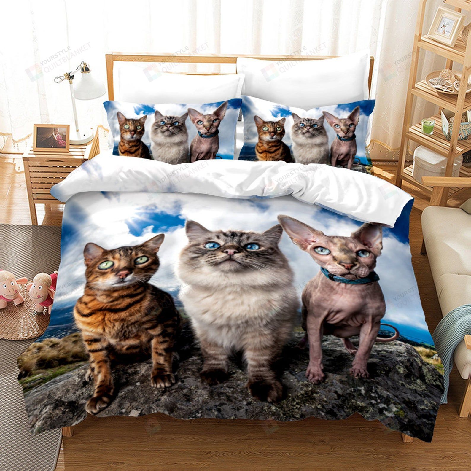 3D Cats Bedding Set Bed Sheets Spread Comforter Duvet Cover Bedding Sets