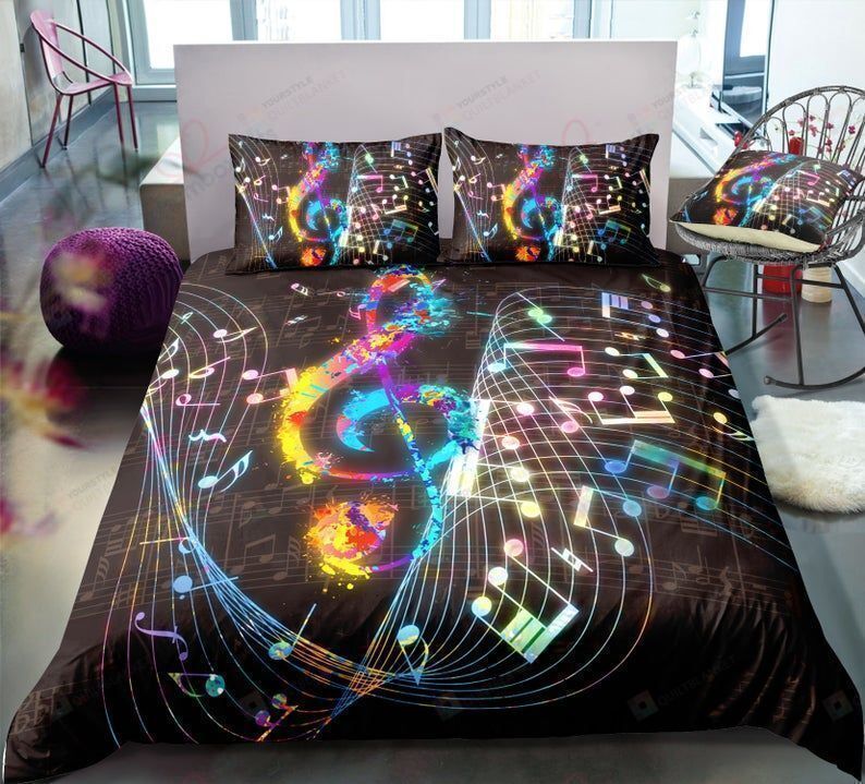 Power Music Notes Bedding Set Bed Sheets Spread Comforter Duvet Cover Bedding Sets