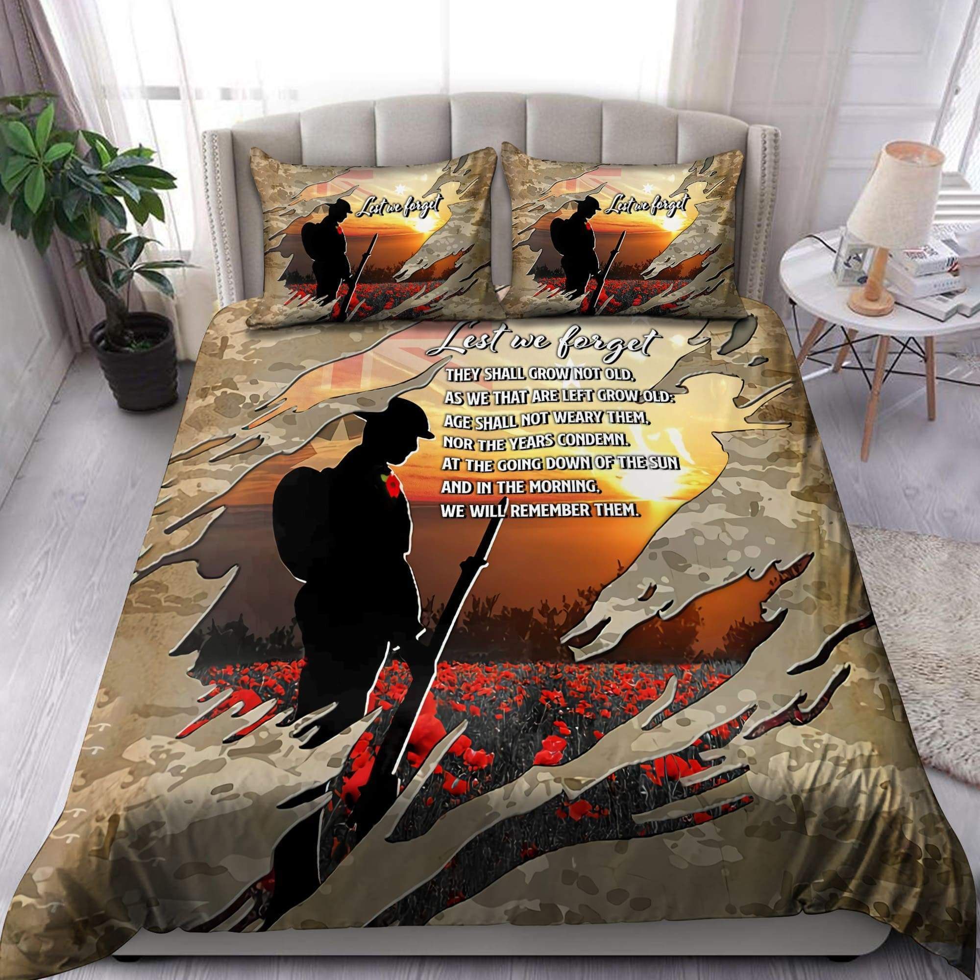 Anzac Day Lest We Forget Bedding Set Bed Sheets Spread Comforter Duvet Cover Bedding Sets