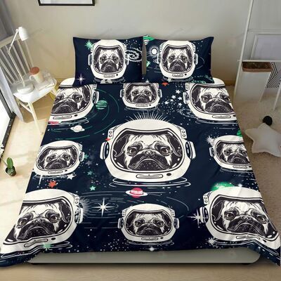 Pug Cotton Bed Sheets Spread Comforter Duvet Cover Bedding Sets