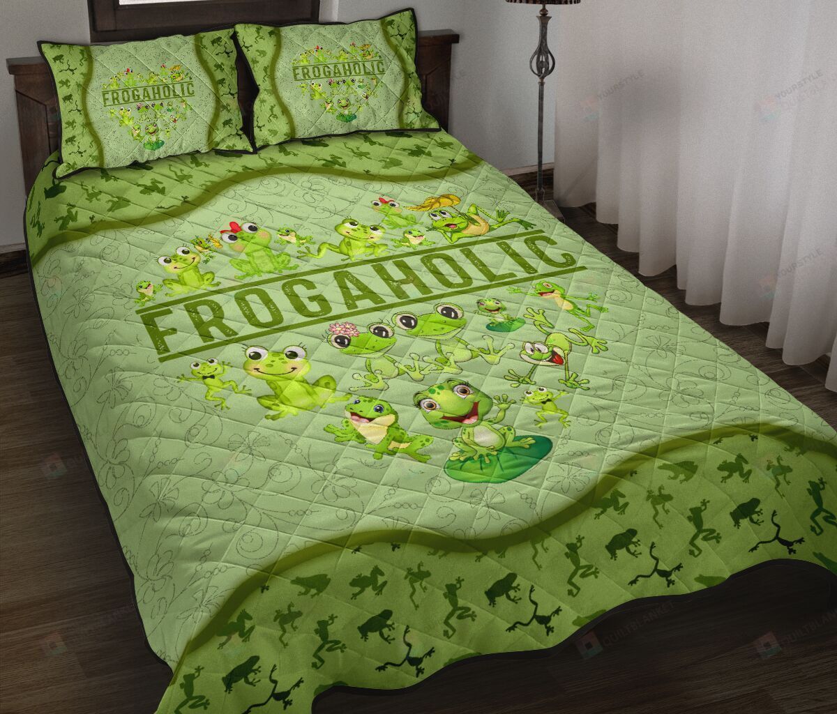 Frogaholic Quilt Bed Set Bedding Set