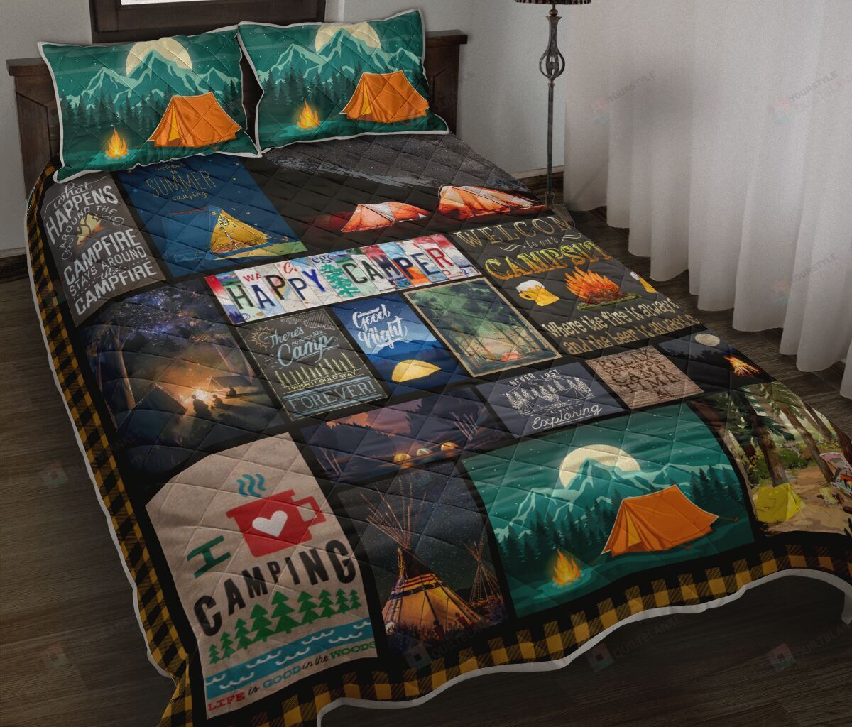 Camping Happy Campers Quilt Bedding Set