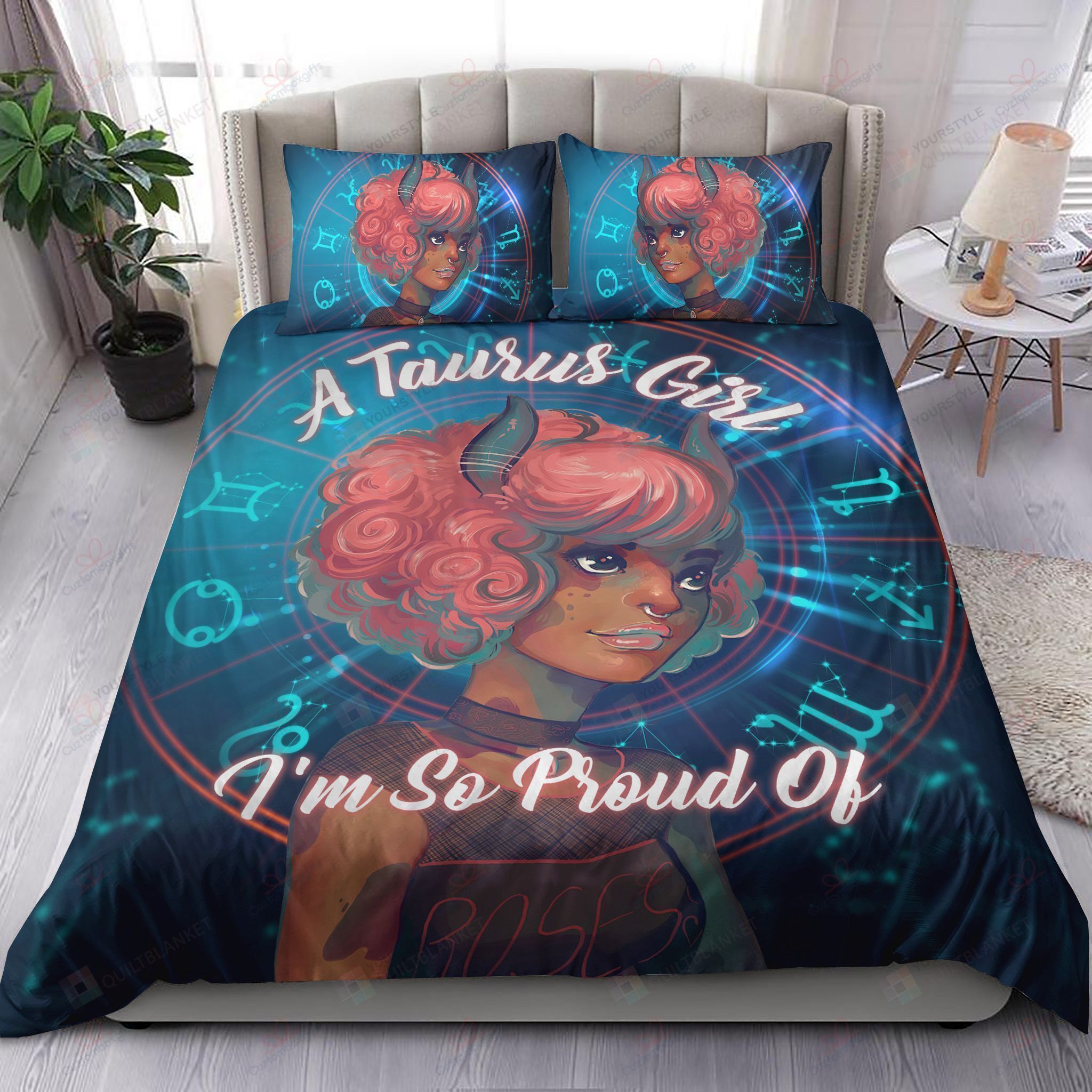 Taurus Girl Black Girl I'M So Proud Of Bedding Set Bed Sheets Spread Comforter Duvet Cover Bedding Sets