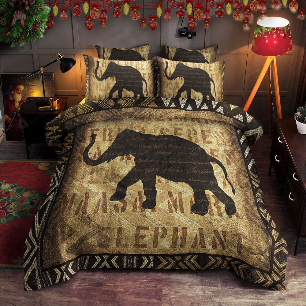 Elephants Cotton Bed Sheets Spread Comforter Duvet Cover Bedding Sets