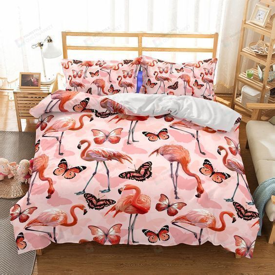 Flamingo Cotton Bed Sheets Spread Comforter Duvet Cover Bedding Sets