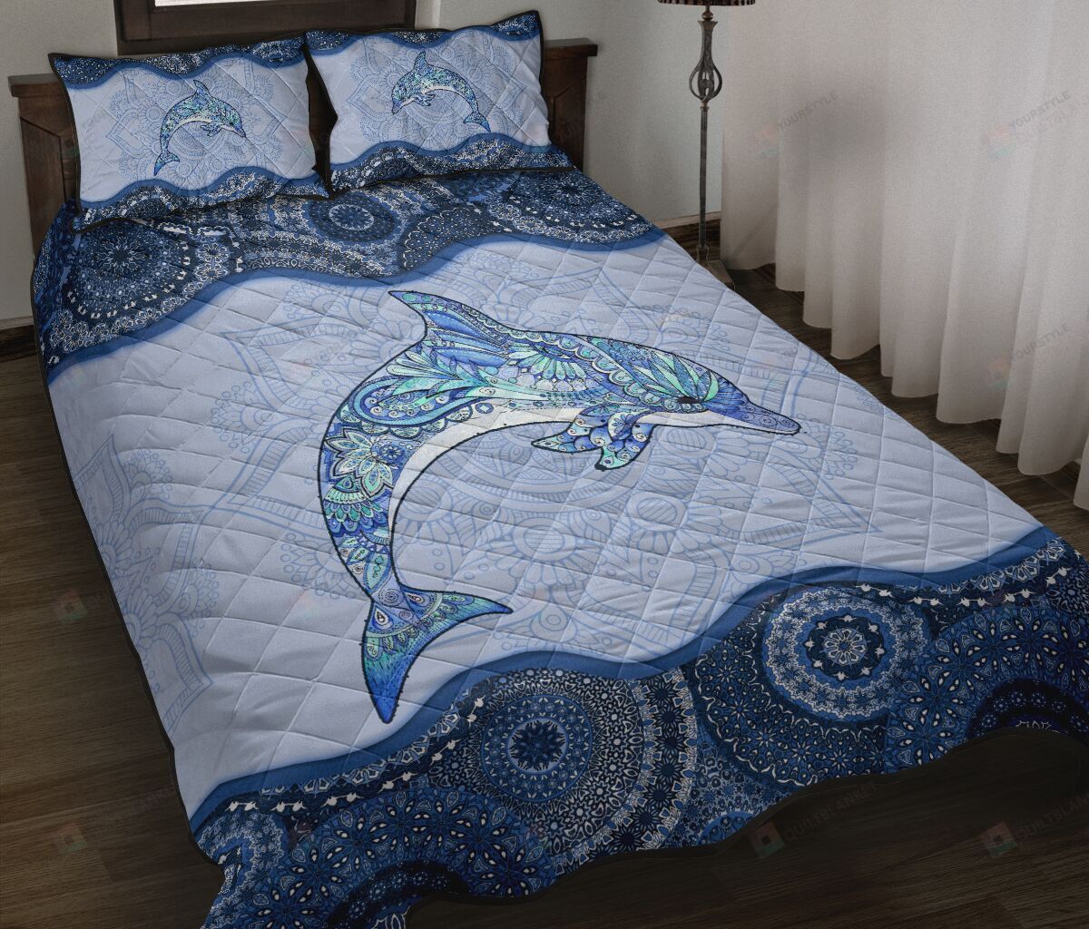 Dolphin Mandala Quilt Bedding Set