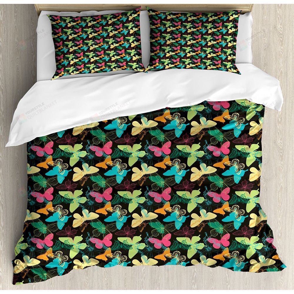 Colorful Butterfly Bedding Set Bed Sheets Spread Comforter Duvet Cover Bedding Sets