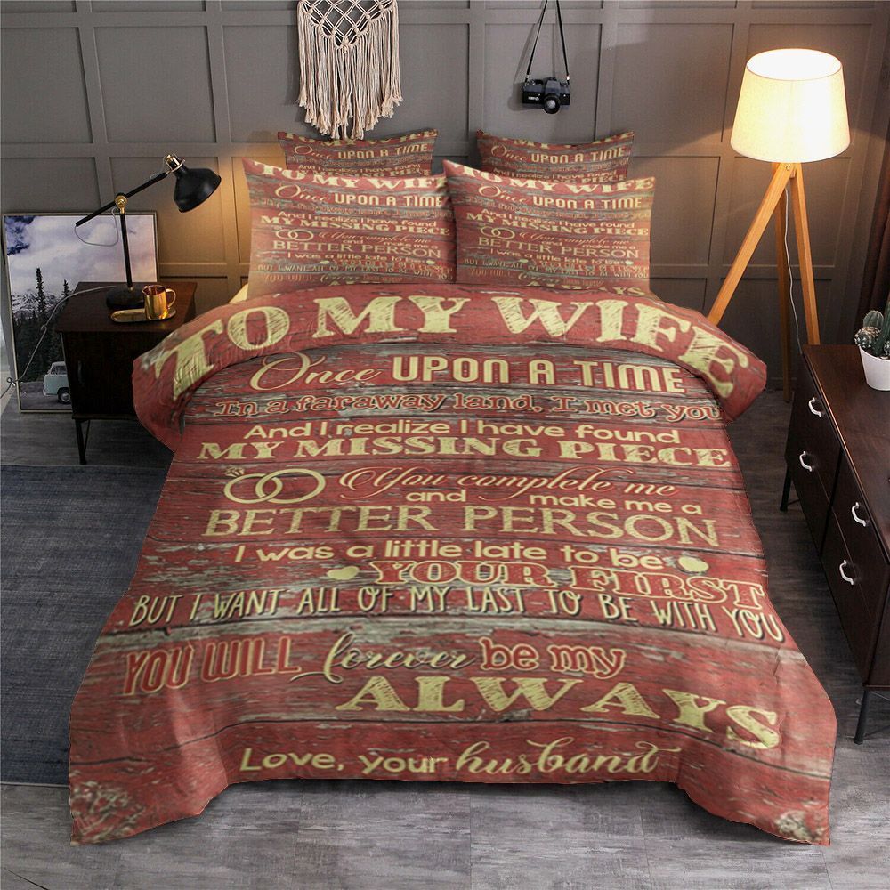 Personalized Husband To Wife You Will Be My Always Bedding Cotton Bed Sheets Spread Comforter Duvet Cover Bedding Sets